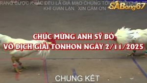 Vô Địch Giải Tonhon Ngày 2/11/2025